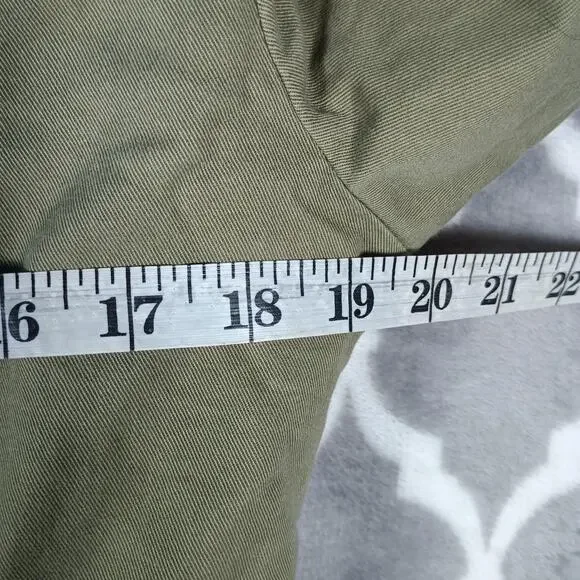 Hollister Olive Green Sherpa Lined Coat Women Medium Hooded Parka Jacket Y2K - Picture 7 of 9